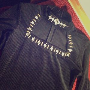 Women black mini dress.